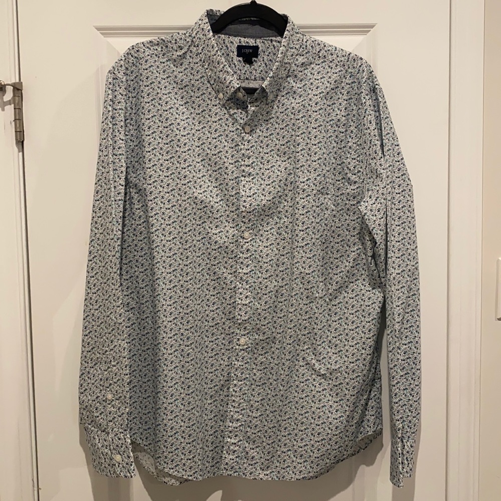 Jcrew long sleeve printed casual shirt XL